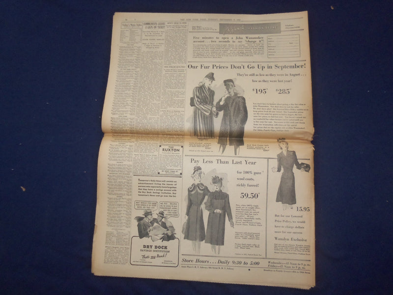 1942 SEP 8 NEW YORK TIMES-PRESIDENT TO CONGRESS: CURB PRICES OR I WILL - NP 6506