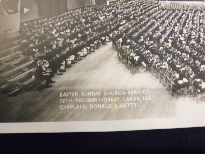 EASTER SUNDAY SERVICE WWII 12TH REGIMENT ILLUSTRATIONS PHOTO - J 6862