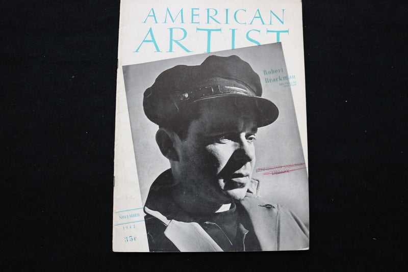 1942 NOVEMBER AMERICAN ARTIST MAGAZINE - ROBERT BRACKMAN COVER - SP 4183K
