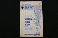 1955-1961 AFFILIATED DUPLICATE BRIDGE CLUBS DIRECTORIES - LOT OF 7 - K 2399