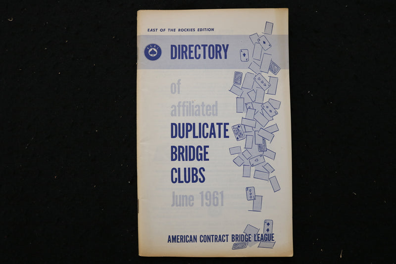 1955-1961 AFFILIATED DUPLICATE BRIDGE CLUBS DIRECTORIES - LOT OF 7 - K 2399