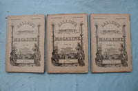 1892 BALLOU'S MONTHLY MAGAZINE - COMPLETE YEAR - LOT OF 12 - O 3976