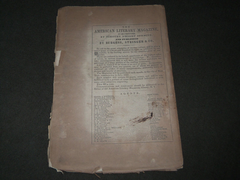 1848 THE AMERICAN LITERARY MAGAZINE VOLUME 2 NO. 5 - ALFRED TENNYSON - J 2788