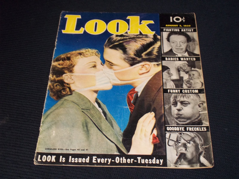 1937 AUGUST 3 LOOK MAGAZINE - GERMLESS KISS FRONT COVER - E 20361