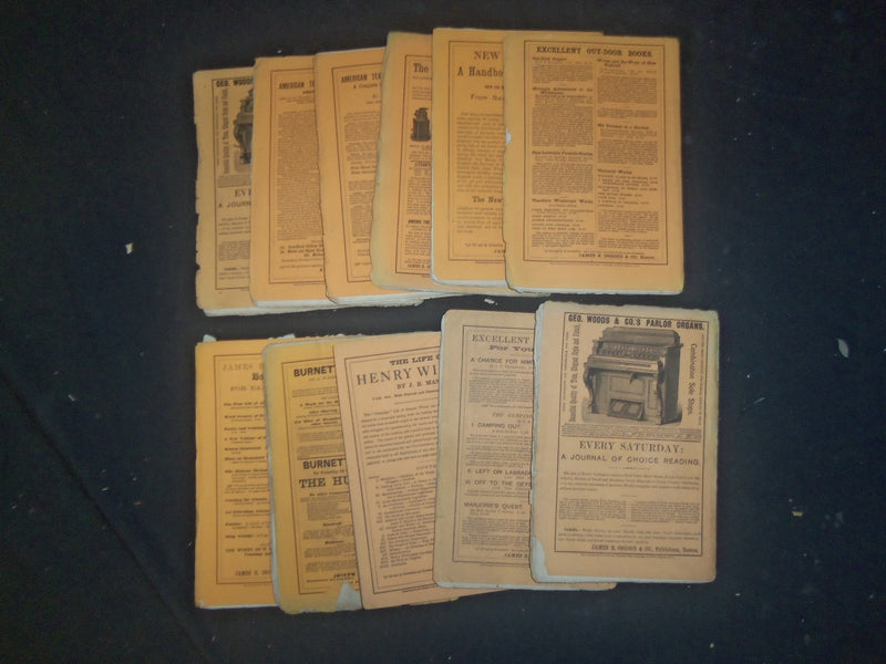 1872-1873 OUR YOUNG FOLKS MAGAZINE - LOT OF 11 ISSUES - WR 1208
