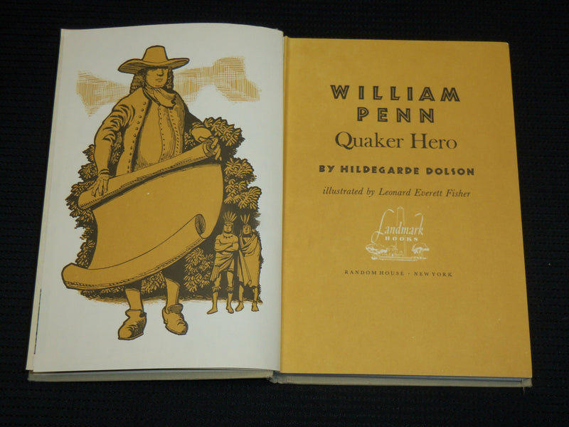 1961 WILLIAM PENN QUARTER HERO HARDCOVER BOOK BY HILDEGARDE DOLSON - KD 7300
