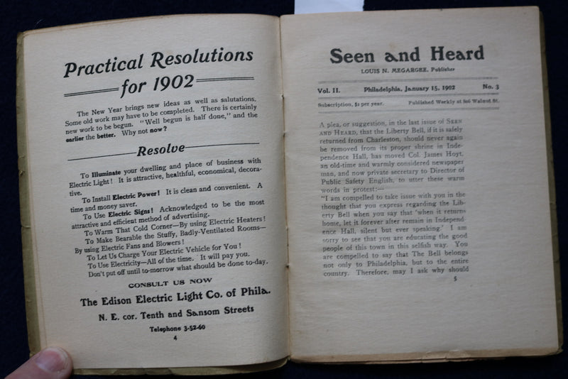 1902 JANUARY 15 SEEN & HEARD MAGAZINE BY MEGARCEE - SOFTCOVER - K 885