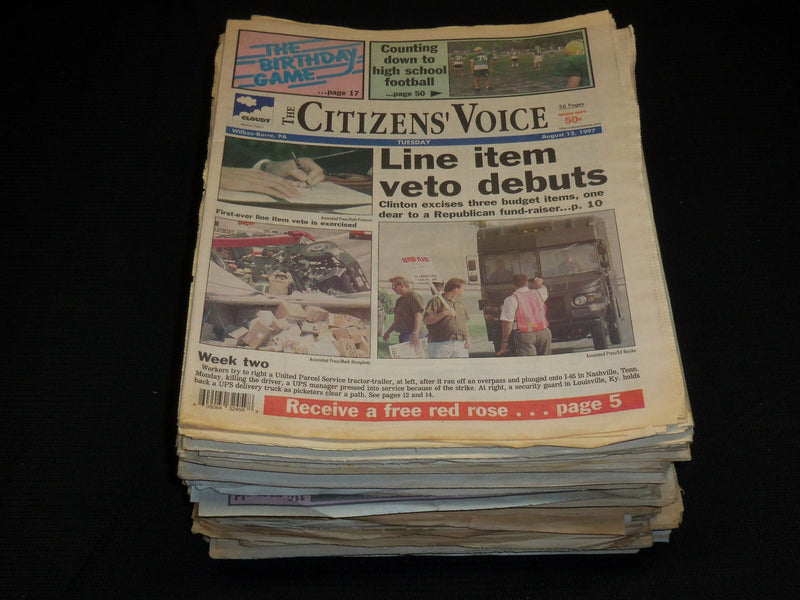 1988-1999 CITIZENS'VOICE NEWSPAPERS LOT OF 53 - WILKES BARRE, PA - NP 2703A