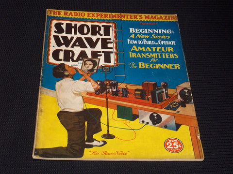 1933 SEPTEMBER SHORT WAVE CRAFT MAGAZINE NICE COVER - E 130