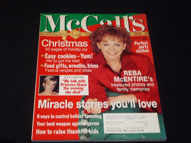 1997 DECEMBER MCCALL'S MAGAZINE - REBA MCENTIRE FRONT COVER - E 493