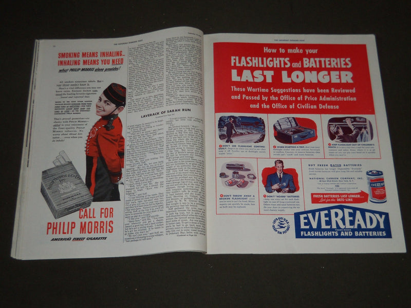 1942 SEPT 19 THE SATURDAY EVENING POST MAGAZINE - ILLUSTRATED COVER - SP 391
