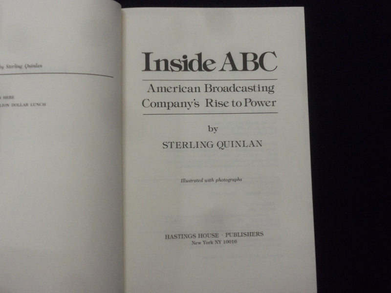 1979 INSIDE ABC HARDCOVER BOOK BY STERLING QUINLAN - SIGNED - KD 9333