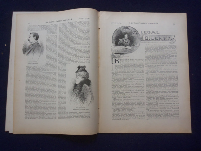 1892 JANUARY 23 THE ILLUSTRATED AMERICAN MAGAZINE - EDWARD HARRIGAN - J 9730