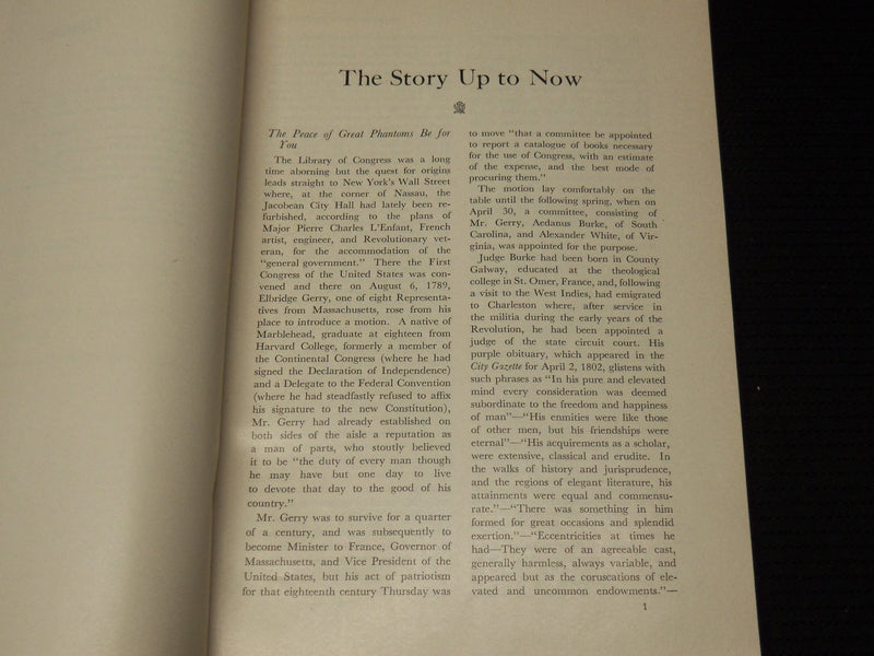 1947 THE STORY UP TO NOW THE LIBRARY OF CONGRESS 1800-1946 INSCRIBED BOOK- K 573