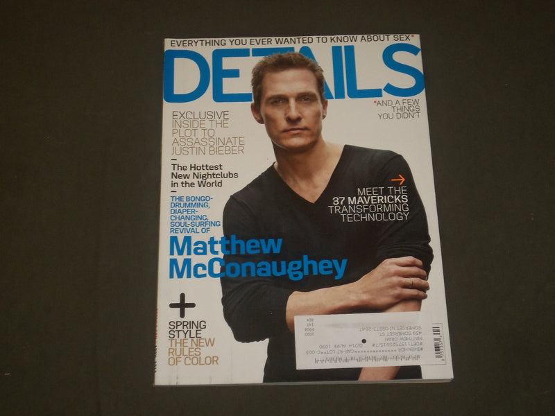 2013 APRIL DETAILS MAGAZINE - MATTHEW MCCONAUGHEY COVER - B 1658