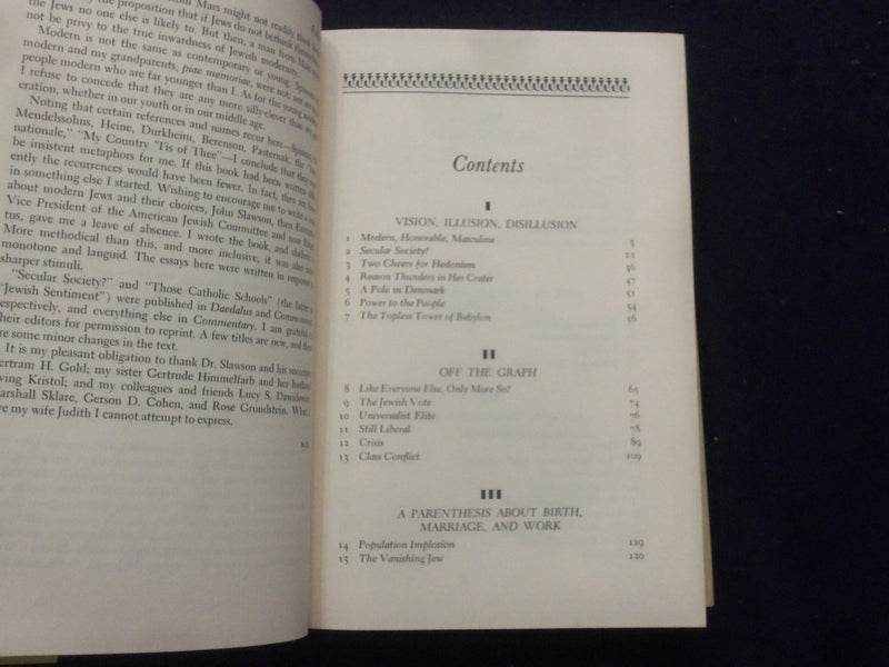 1973 THE JEWS OF MODERNITY HARDCOVER BOOK BY MILTON HIMMELFARB - KD 8295