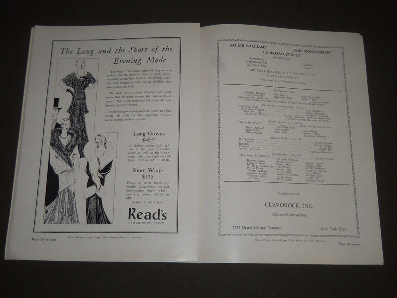 1930 STAMFORD JUNIOR LEAGUE FOLLIES PROGRAM - NICE PHOTOS - J 2432