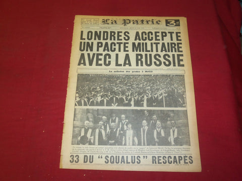 1939 MAY 25 LA PATRIE NEWSPAPER-FRENCH-LOUDRES ACCEPTE UN PACTE MILITAIRE-FR1938