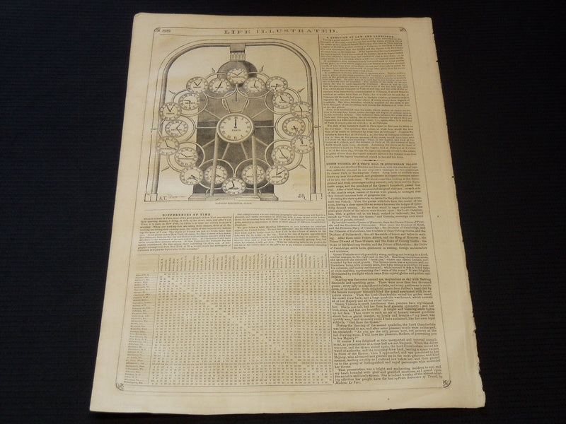 1858 JANUARY 9 LIFE ILLUSTRATED NEWSPAPER - NEW YORK PUBLIC BUILDINGS - NP 5903