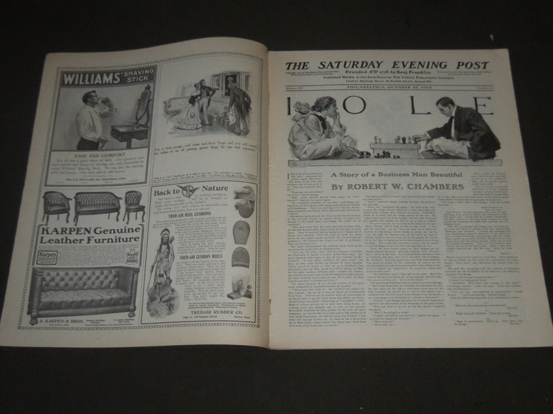 1904 OCTOBER 22 THE SATURDAY EVENING POST MAGAZINE - ILLUSTRATED COVER - SP 506