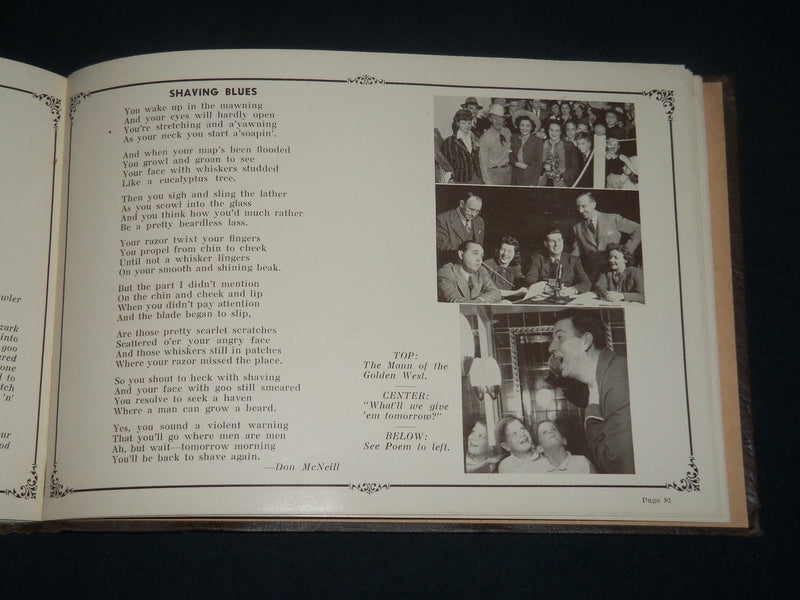 1942 DON MCNEILL'S BREAKFAST CLUB FAMILY ALBUM - NICE PHOTOS - KD 5284