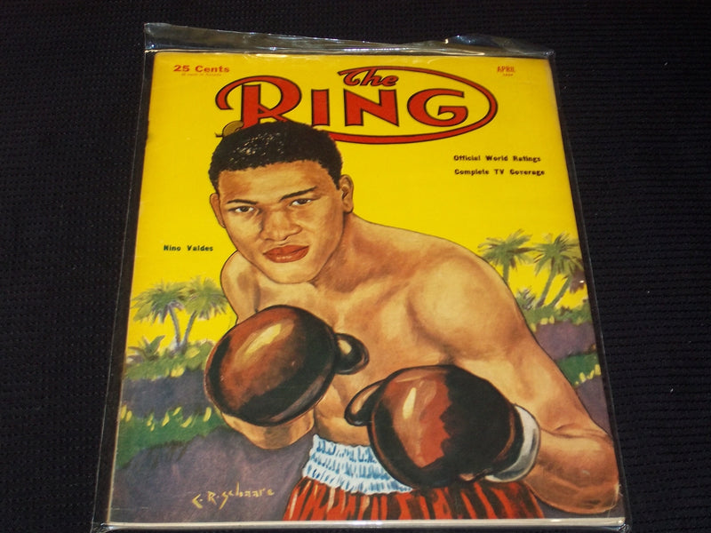 1954 APRIL THE RING MAGAZINE - NINO VALDES FRONT COVER - E 4678
