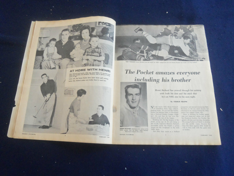1960 FEBRUARY HOCKEY PICTORIAL MAGAZINE - VIC STASIUK COVER - ST 200J