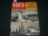 1954 NOVEMBER BOATS MAGAZINE - HURRICANE PICTURES - CRUISING OUTBOARDS - B 6571