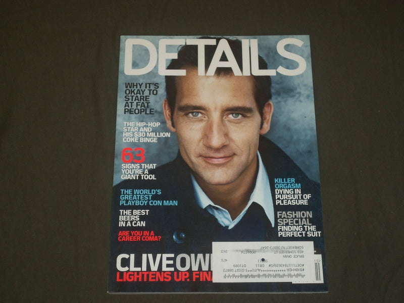 2009 OCTOBER DETAILS MAGAZINE - CLIVE OWEN COVER - B 1623