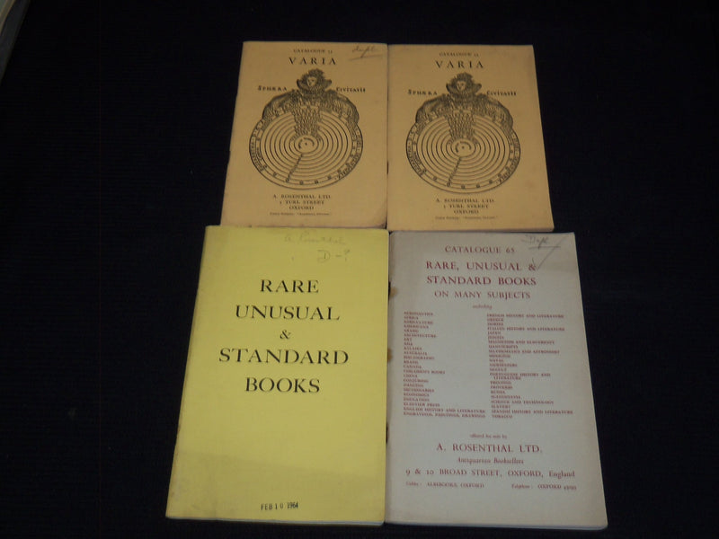 1950'S-1960'S A. ROSENTHAL BOOK CATALOGUES LOT OF 10 - SOFTCOVER - O 3078C