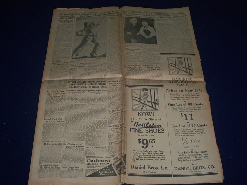 1931 FEBRUARY 31 THE ATLANTA JOURNAL SPORTS SECTION - VANDY CHECKS TECH- NP 972V