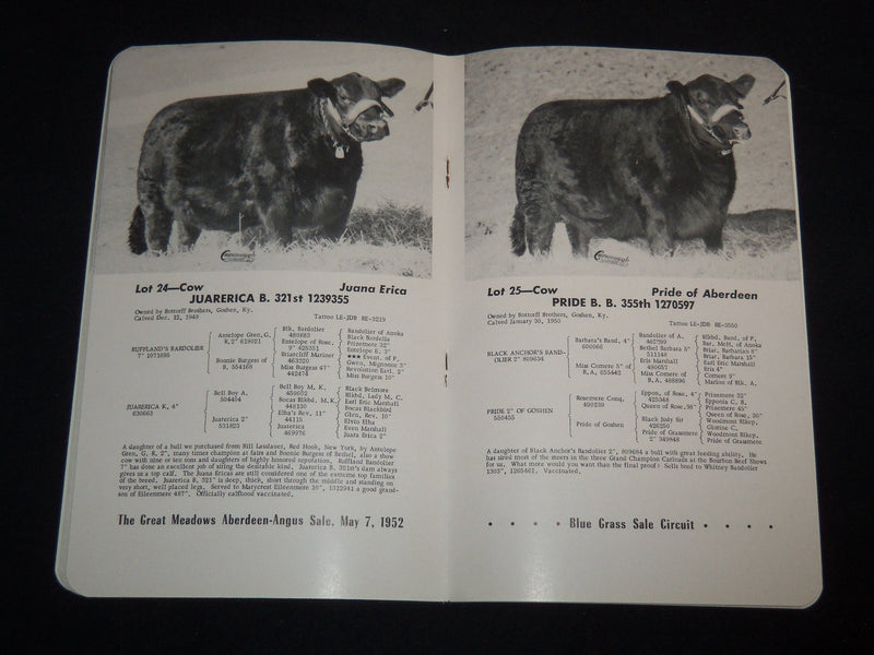 1952 GREAT MEADOWS BREEDERS ASSN. SALE - KEENLAND - KENTUCKY - J 9081