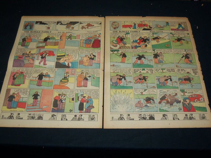 1938 THE SUNDAY REPUBLICAN COLOR COMIC FRONT PAGES LOT OF 6 - NTL 82E