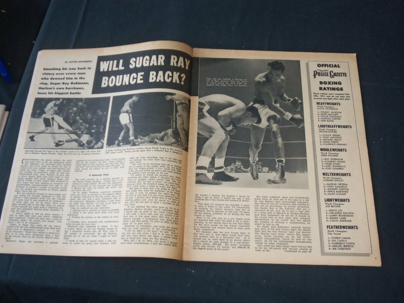 1957 APRIL THE NATIONAL POLICE GAZETTE MAGAZINE - HITLER - RAY ROBINSON - B 5675