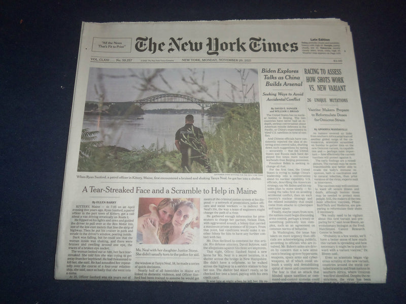 2021 NOVEMBER 29 NEW YORK TIMES -RACING TO ASSESS HOW SHOTS WORK VS. NEW VARIANT