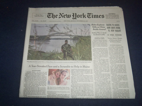 2021 NOVEMBER 29 NEW YORK TIMES -RACING TO ASSESS HOW SHOTS WORK VS. NEW VARIANT