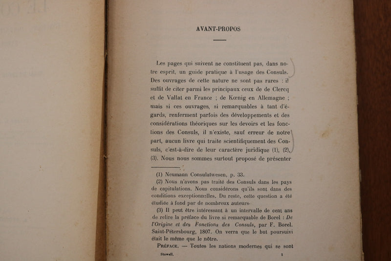 1909 LE CONSUL ESSAI D'EXPOSE SYSTEMATIQUE - INSCRIRED - SOFTCOVER BOOK - K 3191