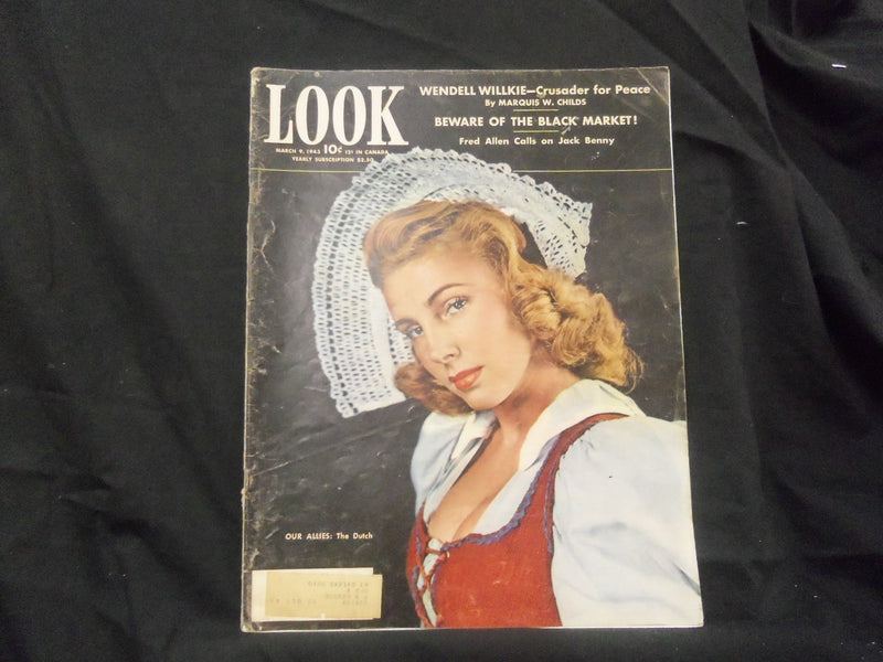1943 MARCH 9 LOOK MAGAZINE - GREAT PHOTOS AND ADS - ST 1524