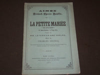 1876 LA PETITE MARIEE OPERA PROGRAM 