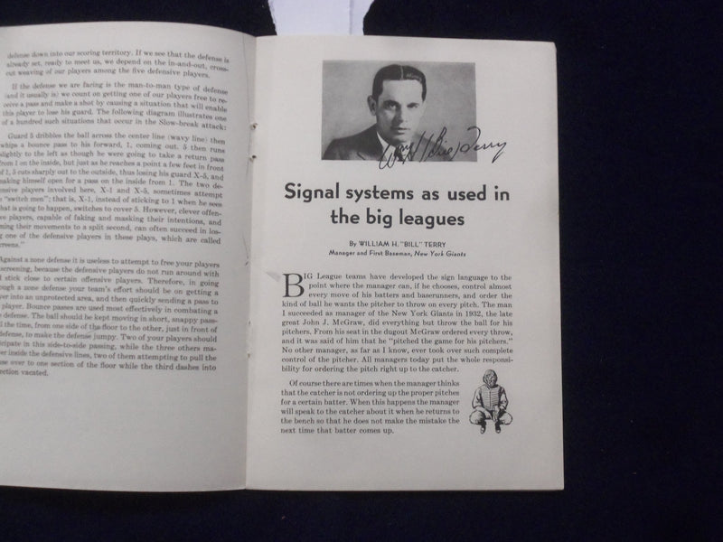 1935 TIPS ON FOUR MAJOR SPORTS BY - BILL TERRY - GLENN 