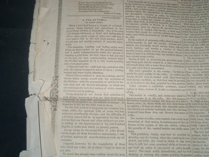 1866 MARCH 24 THE BOSTON CULTIVATOR NEWSPAPER - BARON LIEBIG - NP 3967