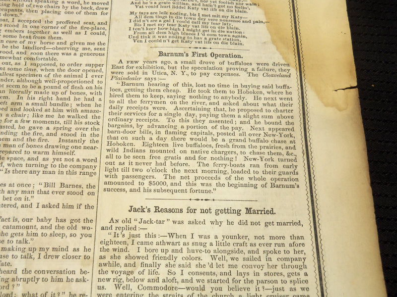 1851 JANUARY 11 THE BOSTON MUSEUM NEWSPAPER - TENNYSON - BARNUM - NP 9036