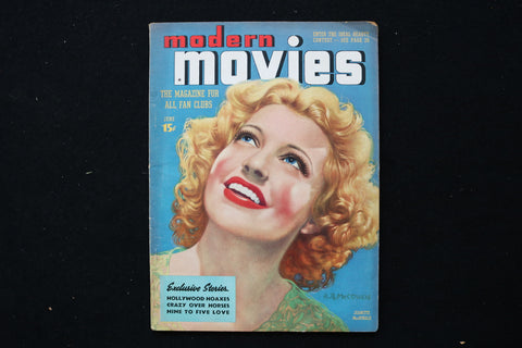 1938 JUNE MODERN MOVIES MAGAZINE - JEANETTE MACDONALD COVER - E 24537