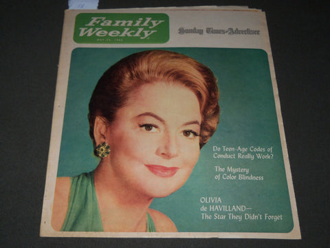 1965 MAY 23 FAMILY WEEKLY SUNDAY MAGAZINE SECTION - OLIVIA DE HAVILLAND - J 2938