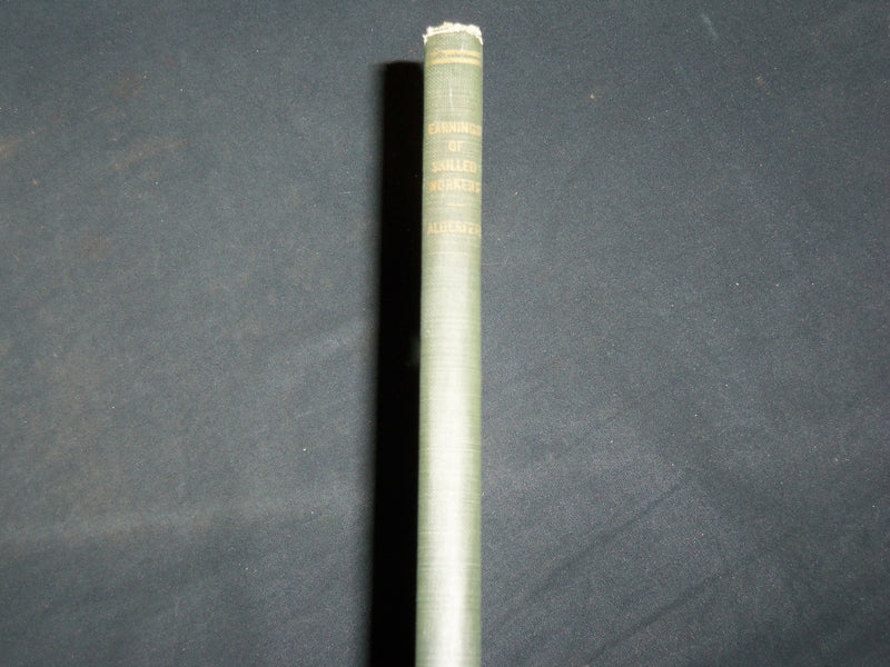 1935 EARNINGS OF SKILLED WORKERS BOOK INSCRIBED BY EVAN BENNER ALDERFER- KD 7044