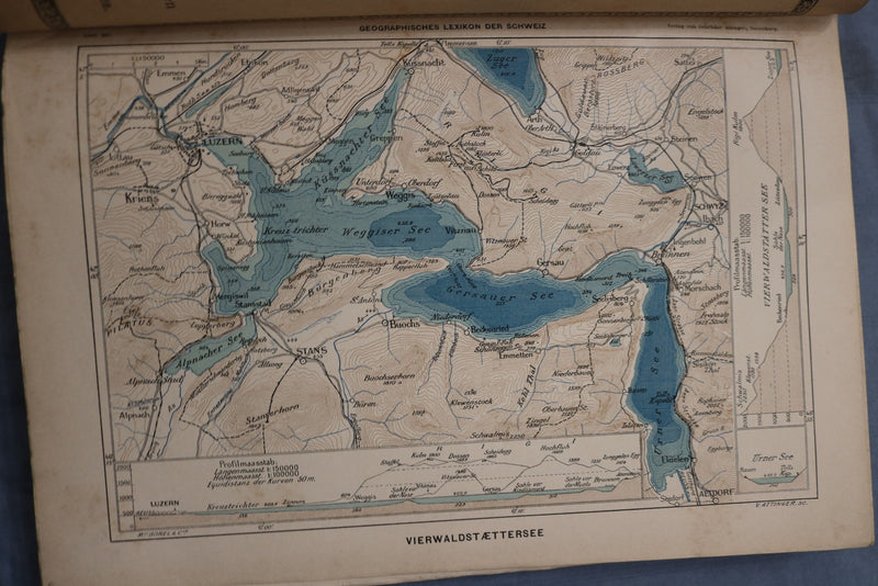 1902-1910 GEOGRAPHISCHES LEXIKON DER SCHWEIZ MAGAZINE- MAPS - LOT OF 19- O 3909