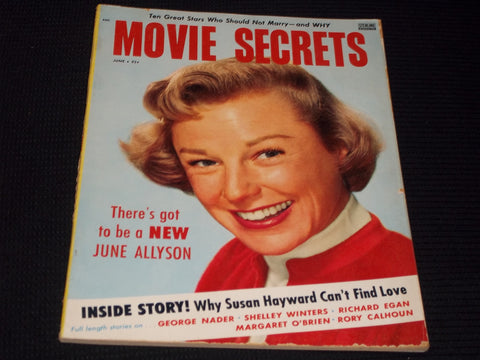 1956 JUNE MOVIE SECRETS MAGAZINE - JUNE ALLYSON COVER - E 13226