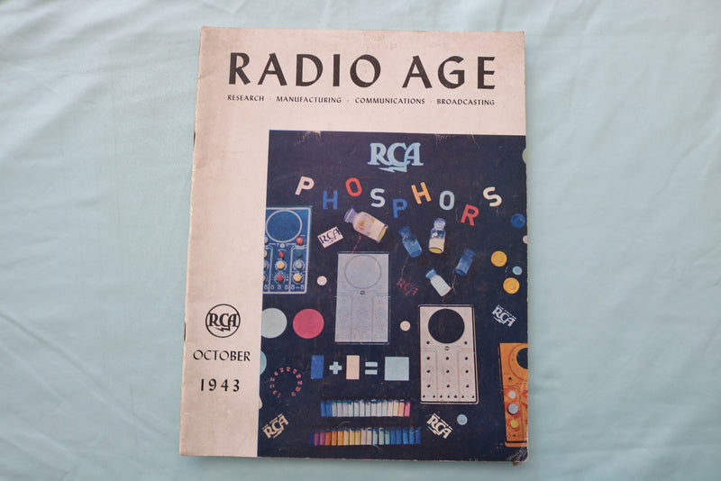 1943 OCTOBER RADIO AGE MAGAZINE - RCA PHOSPHORS COVER - E 26695