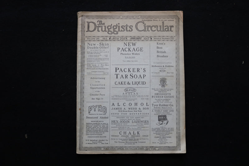 1917 JANUARY THE DRUGGISTS CIRCULAR MAGAZINE - E 10137
