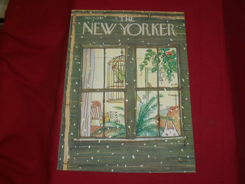 1978 JANUARY 9 NEW YORKER MAGAZINE FRONT COVER ONLY - GREAT ART FOR FRAMING